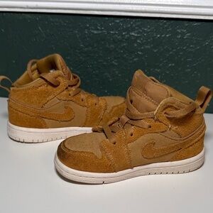 Nike RARE Air Jordan 1 Retro Mid BT Wheat Toddler Shoes Size 8C & 12